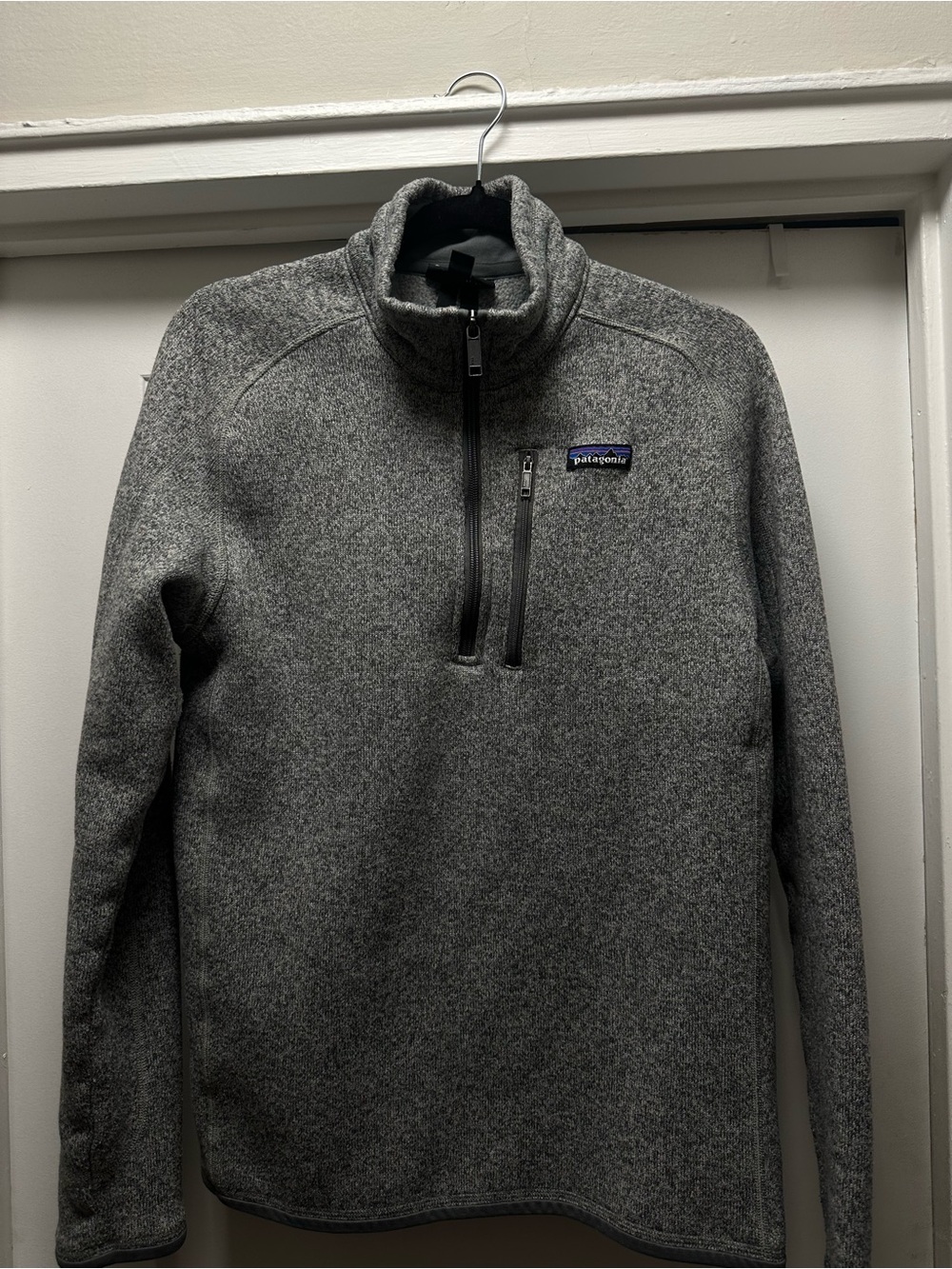 Patagonia Gray Heathered Quarter-Zip Fleece Pullover